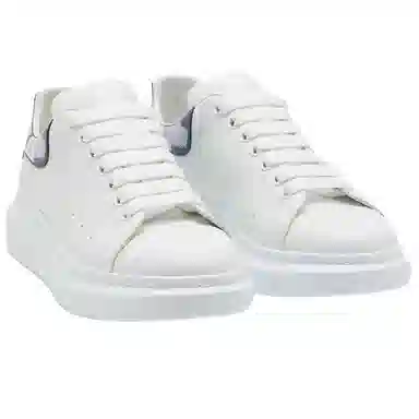 Alexander McQueen Round Toe Lace-Up Sneakers White
