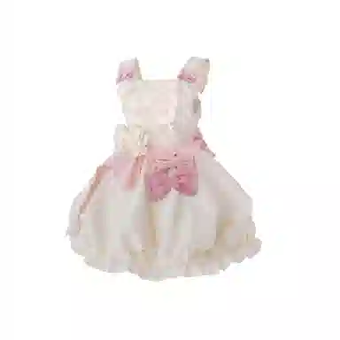 豹了个猫 奶芙芙可爱日常洛丽塔修身连衣裙萝莉装 女款 粉白