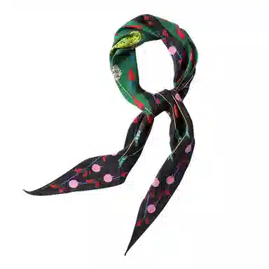 杭丝路 菱形小长条围巾纱巾护颈薄款遮脖子防晒 桑蚕丝 丝巾 女款 白色