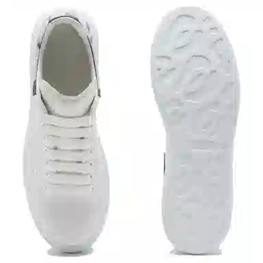 Alexander McQueen Round Toe Lace-Up Sneakers White