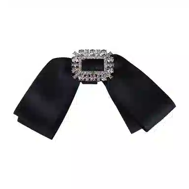 左欧 后脑勺蝴蝶结一字夹高端水钻弹簧夹 布艺 发夹 女款