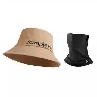 匹克 微标刺绣遮阳防晒可折叠 棉 渔夫帽 男女同款情侣款 驼色