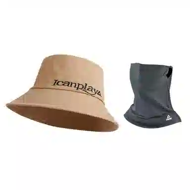 匹克 微标刺绣遮阳防晒可折叠 棉 渔夫帽 男女同款情侣款 驼色