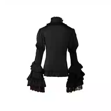 豹了个猫 暗香蝠动姬袖内搭 哥特风打底暗黑长袖衬衫 女款