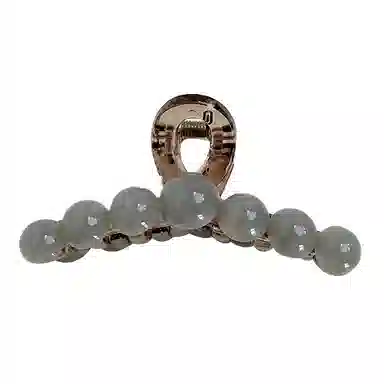 尚先生 国风新中式抓夹冰透灰色树脂圆珠鲨鱼夹时尚半扎发夹发卡 发饰 女款