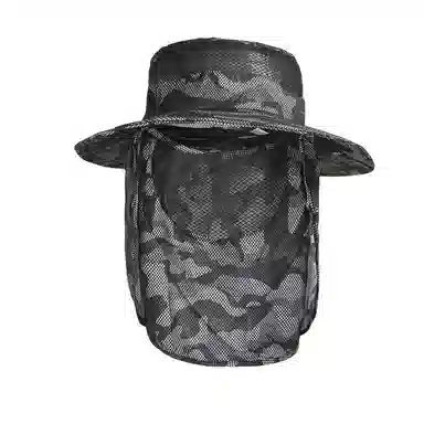 撞青春 钓鱼迷彩遮阳帽遮脸户外 涤纶 渔夫帽 男女同款情侣款