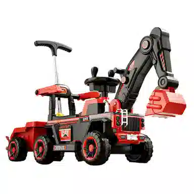 欧洛伊 电动挖机挖土 大号工程车带拖斗 四轮沙滩车 可坐人 遥控玩具