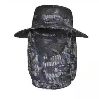 撞青春 钓鱼迷彩遮阳帽遮脸户外 涤纶 渔夫帽 男女同款情侣款