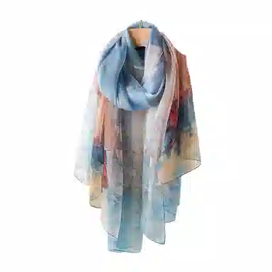 撞青春 大纱巾仿真丝 高端春夏防晒高档薄款时尚 丝巾 女款