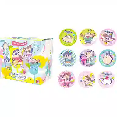 简动文创 蜡笔小新角色 缤纷派对款 马口铁吧唧 潮流 徽章