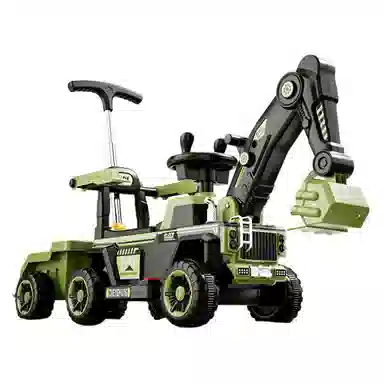 欧洛伊 电动挖机挖土 大号工程车带拖斗 四轮沙滩车 可坐人 遥控玩具