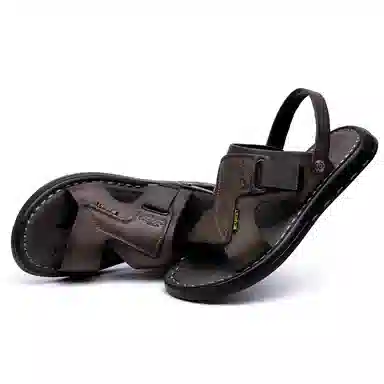 圣大骑士 头层牛皮 舒适百搭 沙滩凉鞋 男款