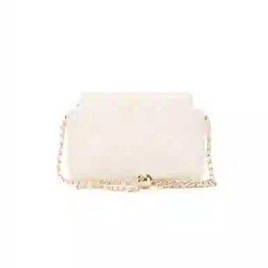 红蜻蜓 菱格链条包小香风真皮 头层牛皮革 斜挎包 小号 女款 黑色/白色/酒红