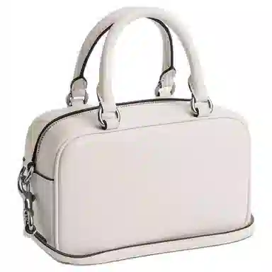 COACH Satchel 19 Logo Silver White