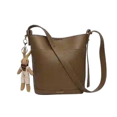 木林森 复古轻奢通勤休闲百搭 合成革 单肩包手提包水桶包 常规 女款 焦糖色/橄榄色/黑色