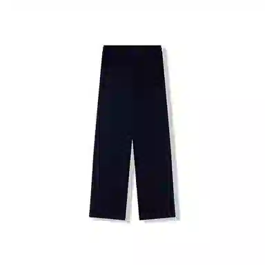 我是大卫 春夏季宽松直筒裤韩版百搭纯色阔腿松紧腰休闲裤 男款 深蓝色