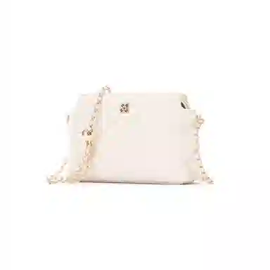 红蜻蜓 菱格链条包小香风真皮 头层牛皮革 斜挎包 小号 女款 黑色/白色/酒红