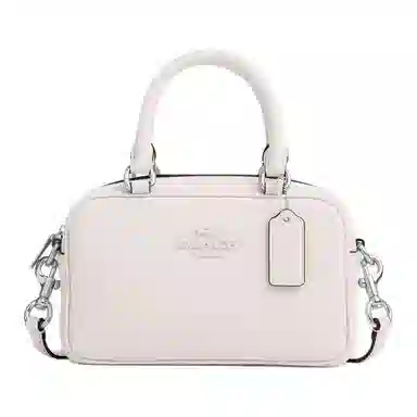 COACH Satchel 19 Logo Silver White