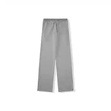 我是大卫 时尚宽松直筒开叉长裤韩版垂感松紧腰抽绳休闲裤 男款 浅灰色