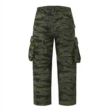 赞仕 美式迷彩工装伞兵复古宽松直筒水洗做旧休闲裤 男女同款