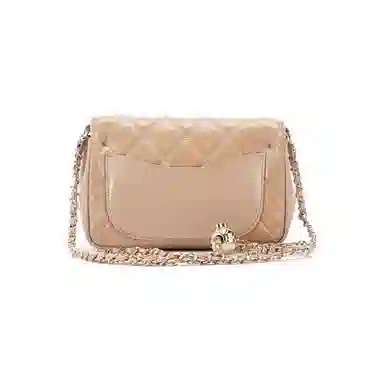 红蜻蜓 菱格链条包真皮女包单肩包 皮革 斜挎包