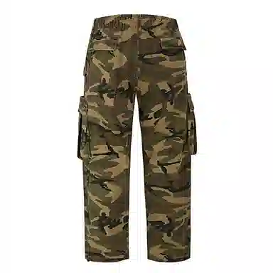 赞仕 美式迷彩工装伞兵复古宽松直筒水洗做旧休闲裤 男女同款