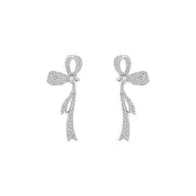 芒果饰品 千金感气质蝴蝶结小众设计感高级无耳洞蚊香盘 铜 耳环 女款