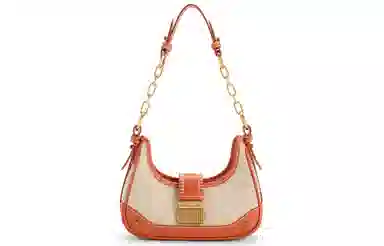 Charles & Keith Canvas Chain Shoulder Bag