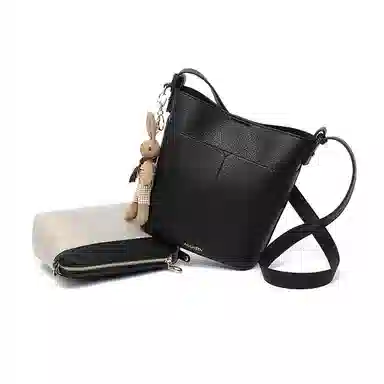 木林森 复古轻奢通勤休闲百搭 合成革 单肩包手提包水桶包 常规 女款 焦糖色/橄榄色/黑色