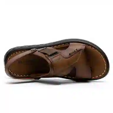 圣大骑士 头层牛皮 舒适百搭 沙滩凉鞋 男款