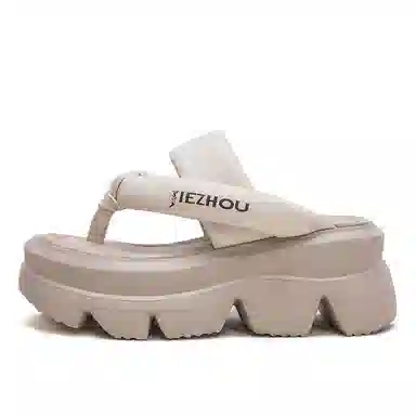 杰骤 厚底增高 时尚精致人字拖鞋 女款