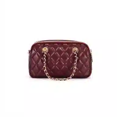 红蜻蜓 头层牛皮 斜挎包 菱格链条 女款 多色