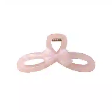 尚先生 冰透粉色镂空蝴蝶结大号亚克力鲨鱼夹甜美温柔多发量后脑勺抓夹 发饰 女款