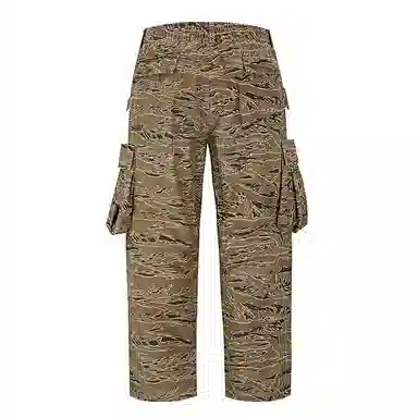 赞仕 美式迷彩工装伞兵复古宽松直筒水洗做旧休闲裤 男女同款