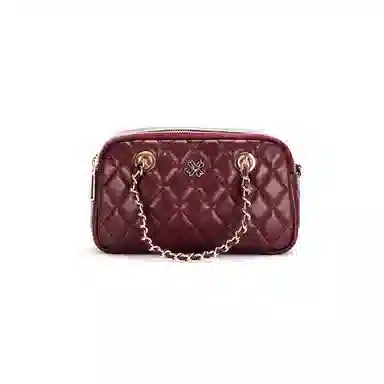 红蜻蜓 头层牛皮 斜挎包 菱格链条 女款 多色