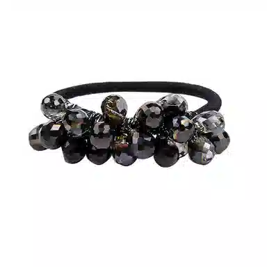 卡铂雅 黑色水晶极简高级感港风气质复古休闲潮流设计 发圈 女款