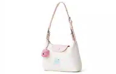 音魅 磁扣开合大容量休闲 织物拼合成革 手提包 小号 女款 黑色/米白