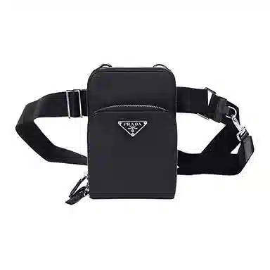 Prada Leather Shoulder Crossbody Waist Bag Black