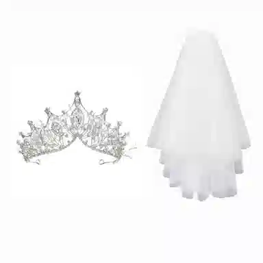 妖娆猫 新娘领证皇冠头箍求婚结婚拍照道具超仙白色婚纱 合金 发饰 女款