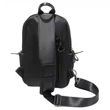 巴布豆 大容量个性时尚百搭实用斜挎单肩 防泼水耐磨材质 胸包 大号 男款 黑色/蓝色/纯黑/纯蓝