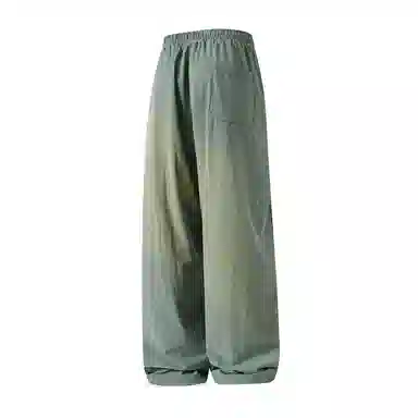 三体 冰丝透气美式复古纯色基础简约抽绳宽松直筒垂感拖地柔软舒适百搭户外弹力学生多巴胺薄款显瘦潮牌高街休闲裤 男女同款