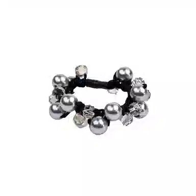 卡铂雅 气质复古 设计潮流可爱潮流 气质感港风发圈 人工珠 发饰 女款 银色