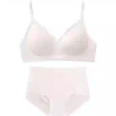 素肌良品 无痕聚拢裸感纯色内衣裤套装 女款