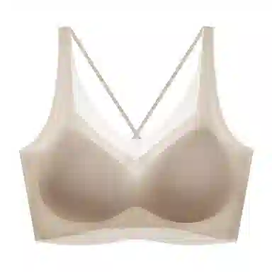 莫代尔 薄款乳胶内衣无痕无钢圈聚拢背心式上托收副乳文胸 女款