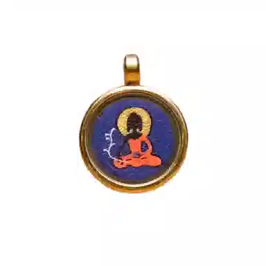 玉临门 药师佛 国潮藏式唐卡复古平安转运编绳配饰  合金 吊坠 男女同款情侣款