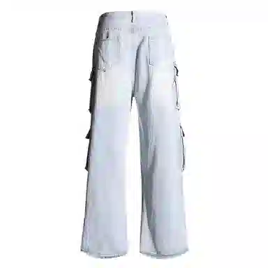 JUFU Retro Cargo Wide Leg Jeans