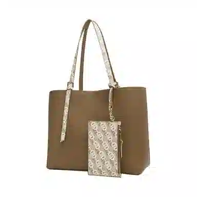 百思图 时尚大容量托特包单肩包女