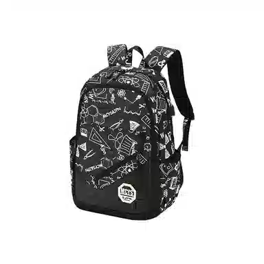 木村耀司 休闲百搭大容量通勤潮流多功能旅游 牛津纺 双肩包书包旅行包电脑包背包 常规 男女同款情侣款 涂鸦/机器人