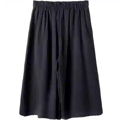 幻象者 简约纯色原创设计垂感六分休闲短裤 男女同款 黑色