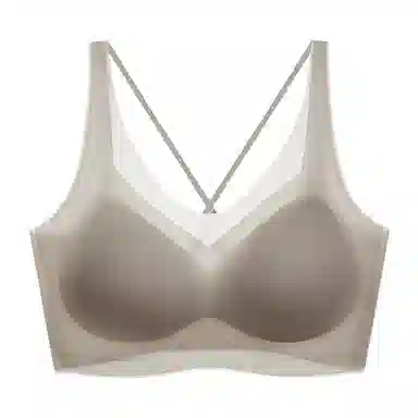 莫代尔 薄款乳胶内衣无痕无钢圈聚拢背心式上托收副乳文胸 女款